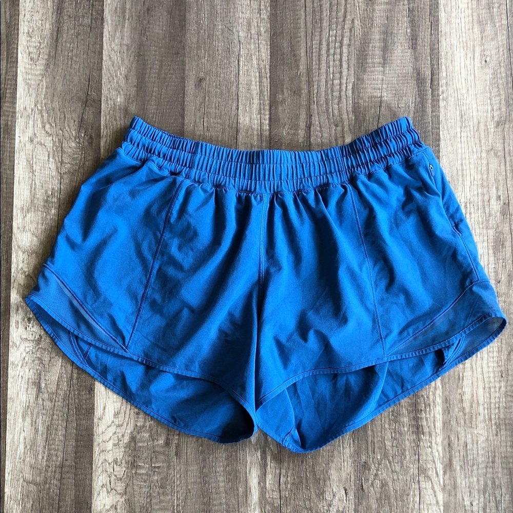 Lululemon Lined Blue Hotty Hot Shorts 10